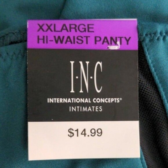 INC International Concepts High Waist Brief Panty Green Spruce Size XXL NEW - Picture 3 of 10